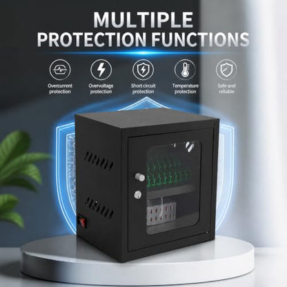 12 Slot Mobile Phone Charging Cabinet Lockable Cell Phone Charging Station - color: Black, size: 12-Device