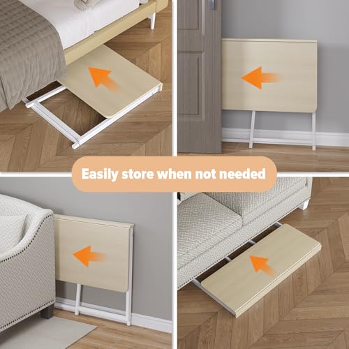 WOHOMO Folding Desk, 47.2" Foldable Computer Table for Small Spaces, Oak - color: Beige, size: Extra Large Size:47.2 x 19.6