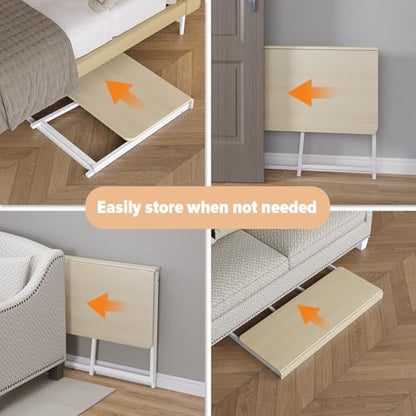WOHOMO Folding Desk, 47.2" Foldable Computer Table for Small Spaces, Oak - color: Beige, size: Extra Large Size:47.2 x 19.6