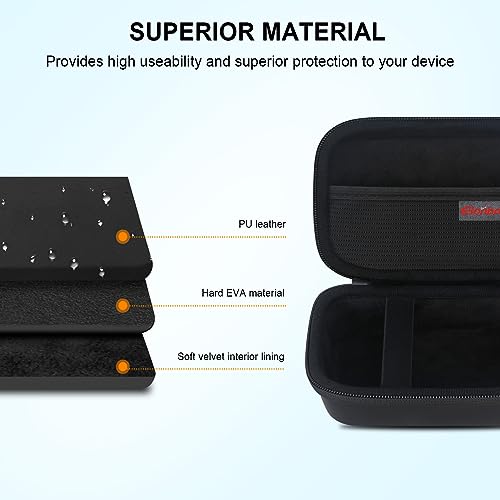 Elonbo Carrying Case for SUPVAN E10 Bluetooth Label Maker Machine, Black | Portable Mini Thermal Label Printer Storage Holder, Wireless Small Handheld Sticker Maker Travel Bag, Pocket fits Paper Cable - color: Black