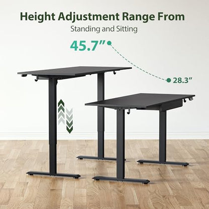 Agilestic 48 * 24 Inch Electric Standing Desk with Under Drawers, Black - color: Basic Black, size: 48x24 Inch