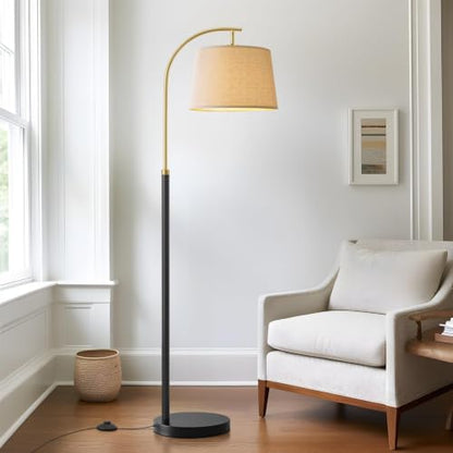 G-SAFAVA Floor Lamps for Living Room Bedroom, 62" Mid Century Modern Lamp - color: Dark Black & Gold