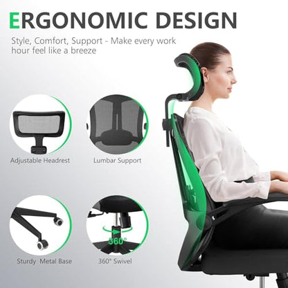 Ergonomic Office Desk Chair High Back Mesh Computer Chair (07Black, Chair) - color: 07black