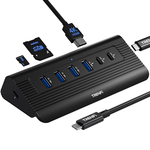 TRENFI 10-in-1 USB-C Hub with HDMI and Dual Card Readers (Black) - color: Space Black