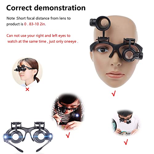 Magnifying Glasses with LED Light, LXIANGN Jeweler Loupe Watch Repair Magnifier with 8 Interchangeable Lens-2.5X 4X 6X 8X 10x 15x 20x 25x for Close Work,Not for Reading - color: 2.5x/4x/6x/8x/10x/15x/20x/25x