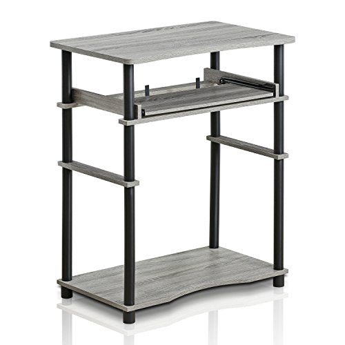 Furinno 10016GYW/BK Home Laptop Notebook Computer Desk, French Oak Grey/Black - color: French Oak Grey/Black, size: 16 Inch Wide