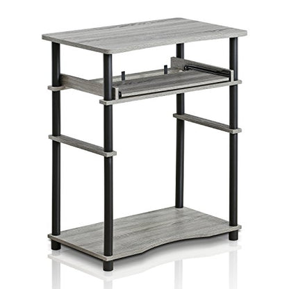 Furinno 10016GYW/BK Home Laptop Notebook Computer Desk, French Oak Grey/Black - color: French Oak Grey/Black, size: 16 Inch Wide