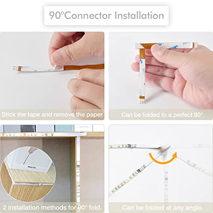 WOBANE 8PCS Under Cabinet LED Lighting with Remote, Natural White LED Strip - color: Natural White
