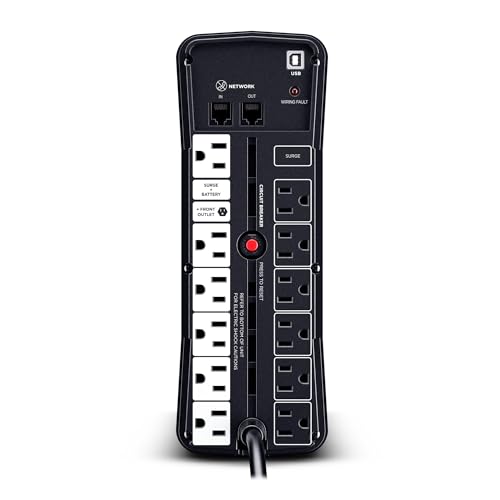 CyberPower GX150C2-E Gaming UPS Battery Backup and Surge Protector | 1500VA/1000W, RGB Lighting, 13 Outlets, USB‑C Charging, UL Certified