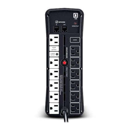 CyberPower GX150C2-E Gaming UPS Battery Backup and Surge Protector | 1500VA/1000W, RGB Lighting, 13 Outlets, USB‑C Charging, UL Certified