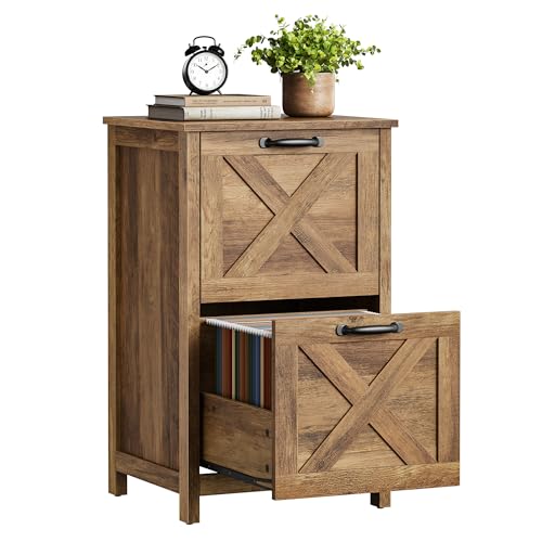 VASAGLE File Cabinet, 2-Drawer Filing Cabinet for Home Office, Modern Farmhouse, Adjustable Hanging Rail for A4 Letter Files, Printer Stand, Study Bedroom, Honey Brown UOFC086KB01S - color: Honey Brown, style: 2-Drawers