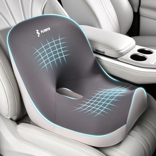 Car Seat Cushion and Lumbar Support Pillow, Larger Memory Foam Seat Cushion, Ergonomic L-Shaped Design Cushion for Back Pain Relief, Non-Slip Driving Cushion for Car, Office, Truck, Wheelchair-Black - color: Black