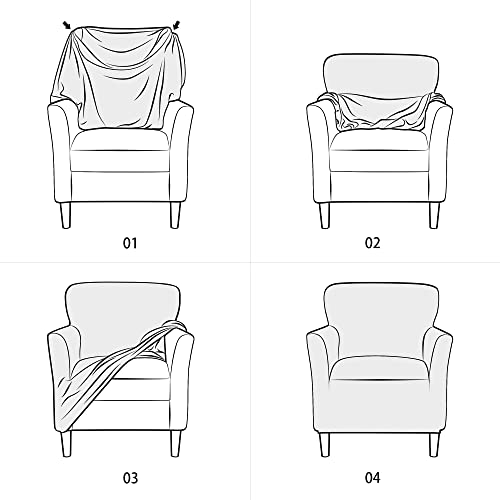 LiveGo Stretch Mid Century Modern Armchair Slipcover 1-Piece Jacquard Accent Chair Covers with Arms Soft Waterproof Chair Slipcovers for Living Room Furniture Protector Office (Wine Red a) - color: Wine Red a