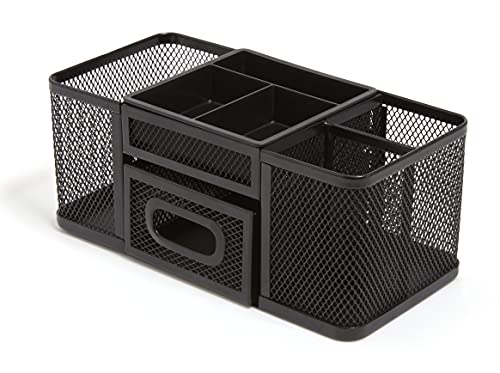 TRU RED Wire Mesh Desk Organizer, 7-Compartment Accessory Holder