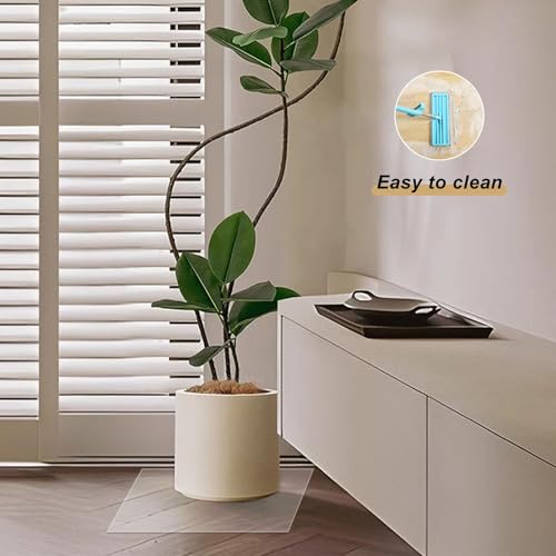 Clear Office Chair Mat for Hardwood Floor 12"x12" 14"x14" 16"x24" 24"x30" 26"x32" 36"x40" 48"x62" PVC Chair Mat 0.06" Thick Easy Rolling Desk Chair Mat for Hallway Living Room Doorways(24x51in) - size: 24x51in
