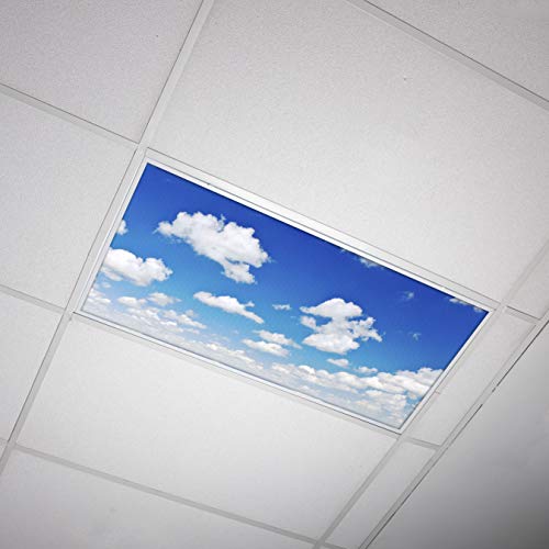 OCTO LIGHTS Cloud Fluorescent Light Covers 2x4 Backlit Film Insert - 1 Pack | ASTM E84 & UL723 Fire Safety Certified | Reduces Glare & Eye Strain | Easy Drop-In Install | Classroom Decor | Sky Panel - color: Breathtaking Stratus, size: 1pk