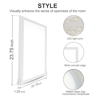 GT-Lite 2'x2' 4200 Lumen LED Flat Panel,Flush Mount and Drop Ceiling - color: White 1 Pack, size: 2x2 Feet