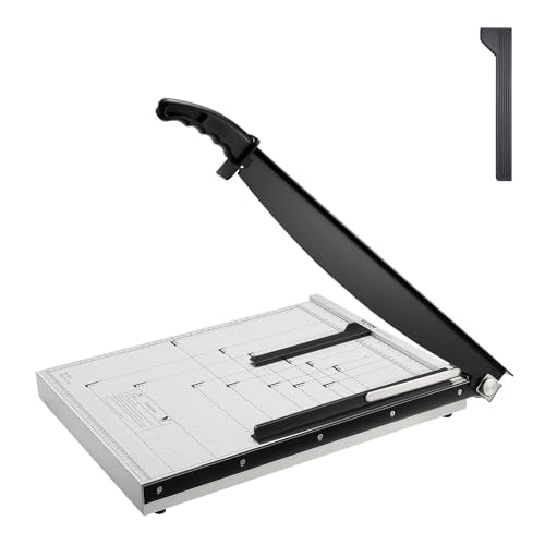 VEVOR Paper Cutter, 18 in Cut Length Guillotine Trimmer, 15-Sheet Capacity, Heavy-Duty Paper Cutter with Security Guard Rail/Blade Lock, Paper Trimmer for Cardstock, Cardboard, Home, Office & School - size: 18" 15-Sheet