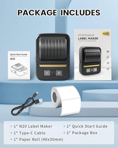 Label Maker Machine with Tape, Bluetooth 2 Inch Thermal Label Printer
