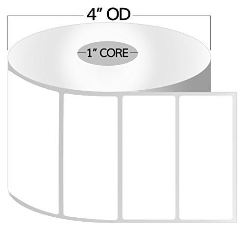 Direct Thermal Labels, 2.5" x 1", 1" Core, 27600 Labels, 20 Rolls | 1380 Labels per Roll, Zebra & Rollo Compatible, Permanent Adhesive, Perforated - size: 2.5" x 1" - 20 Rolls