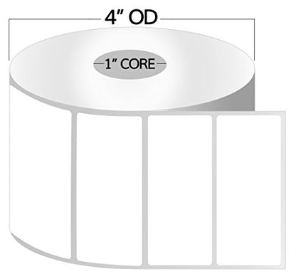 Direct Thermal Labels, 2.5" x 1", 1" Core, 27600 Labels, 20 Rolls | 1380 Labels per Roll, Zebra & Rollo Compatible, Permanent Adhesive, Perforated - size: 2.5" x 1" - 20 Rolls