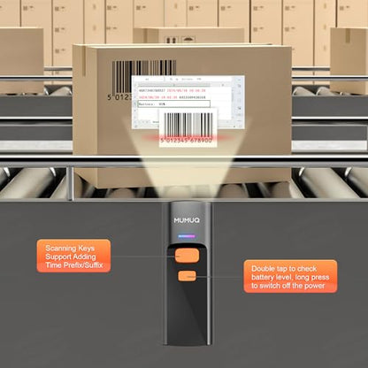 Wireless Mini Barcode Scanner, 1D/2D QR Bar Code Reader with Charging Dock | Bluetooth 2.4g USB, Compact Design, 1100mah, Reads Paper & Screen Codes, 3-in-1 Barcode Reader for IOS/Android/Windows