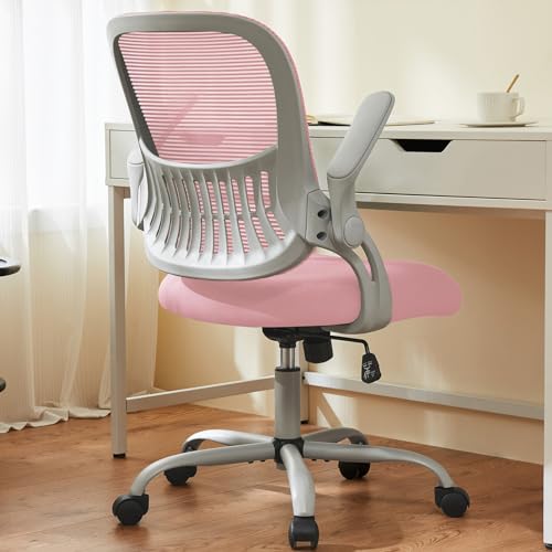 Sweetcrispy Ergonomic Home Office Chair, Computer Desk Chair - color: Pink, size: 18.49"D