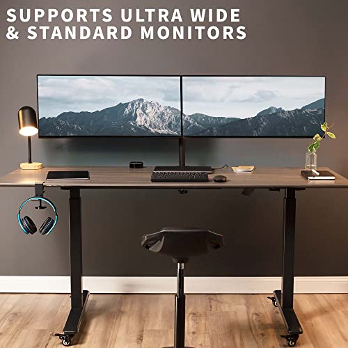 VIVO Full Motion Dual Monitor Desk Mount Clamp Stand VESA, Double Center Arm Joint, Holds 2 Screens up to 34 inches, STAND-V102D