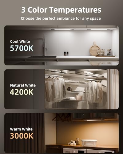 EZVALO Under Cabinet Lighting Motion Sensor led with 2 Detachable Batteries - color: Gray, size: 1pc + 1 battery