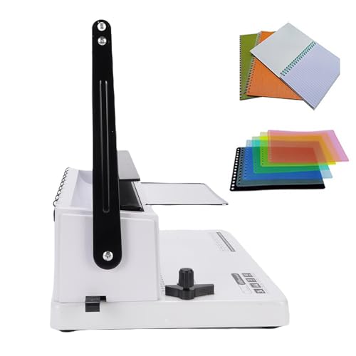 Coil Binding Machine with Electric Coil Inserter, 20 Sheet Punch 140 Sheet Binding 34 Square Holes Coil Binding Machine with 12Pcs 12mm Coils 50 Sheet A4 Covers for A4A5