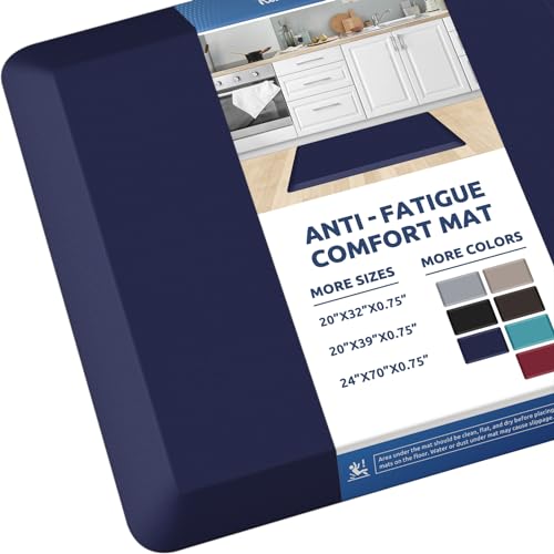 0.8" Thick Kitchen Mat Cushioned Anti Fatigue Rug Comfort Floor Mats - color: Blue, size: 32"L x 20"W x 0.8"Th