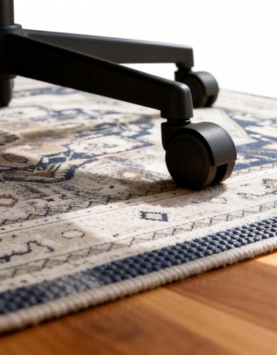 Chair Mat 5x6, Washable Low Pile Area Rug for Living Room