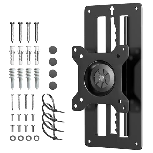 PUTORSEN Premium Height Adjustable Monitor Wall Mount up to 35 inch Ultrawide Screen, Low Profile VESA Wall Mount Monitor Holds up to 22 lbs, Full Motion Computer Monitor Mount, VESA 75/100, Black