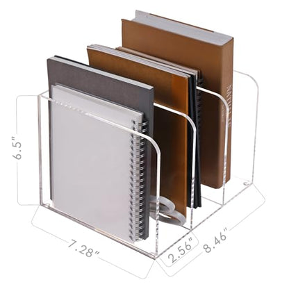 Acrylic Desk File Organizer, 3-Section Vertical File Folder Rack,Clear - size: Standard 3-Section