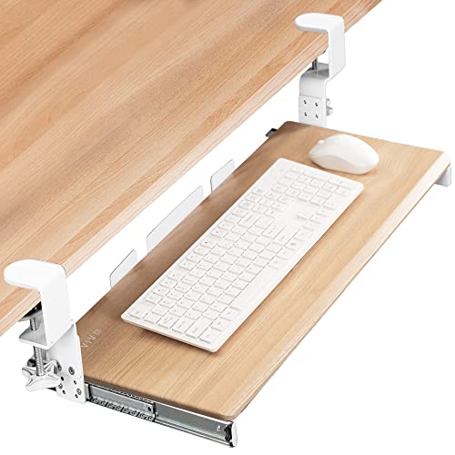 VIVO Light Wood Clamp-on 27 x 11 in Keyboard Tray, MOUNT-KB05HA - color: Light Wood, size: 27" fixed width