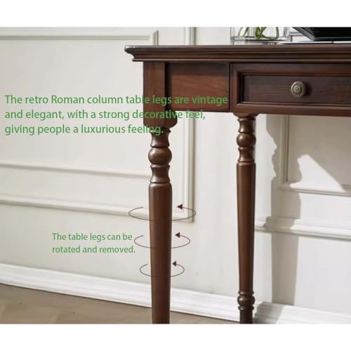 Walnut Writing Desks with Drawers, 35" French Country Style - color: Walnut, size: Standard-35 inches