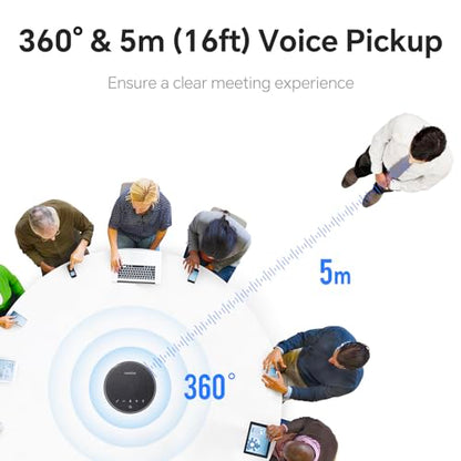 N newline Conference Speaker and Microphone, 2 Mics 360° Voice Pickup, AI Noise Reduction & Clear Calls, USB & Bluetooth Speakerphone, Up to 12H Call Time, for Small-to-Mid Meetings & Home Office