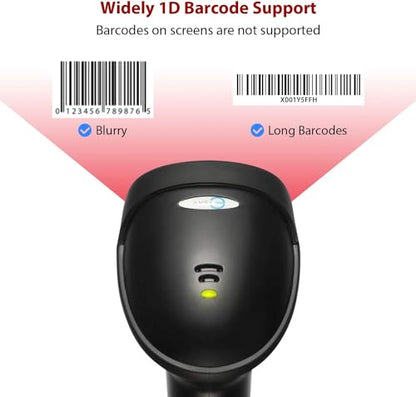 Esky Barcode Scanner with Stand, Wired Handheld Bar Code Scanner with Adjustable Stand, Automatic 1D USB Laser Scanner Support Windows/Mac/Linux for Store, Supermarket, Warehouse, Library - size: 1 Pack