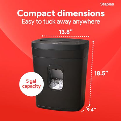 Staples 15-Sheet Cross-Cut Paper Shredder, P-4 Security, Black - size: 15 Sheet