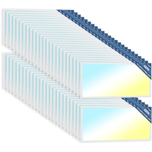 Amico 48 Pack 2x4 LED Flat Panel Light Fixture, 6250 LM, 4000K/5000K/6500K, 30W/40W/50W, Dimmable 0-10V, LED Drop Ceiling Lights for Office Commercial Use, Dustproof ETL Listed, FCC - size: 2x4 48Pack