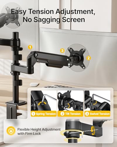 monTEK Vertical Stacked Dual Monitor Stand, 17–32", Full Motion Desk Mount