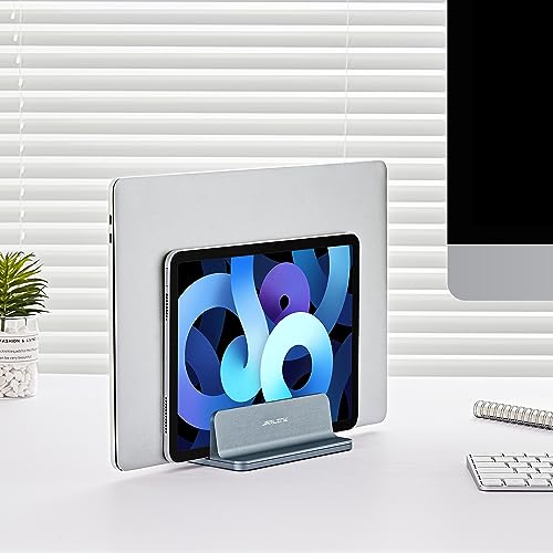 JARLINK Vertical Laptop Stand, Adjustable Aluminum Desktop Holder, Gray - color: Grey, size: 1-slot