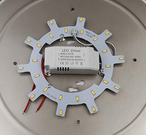Led Ceiling Light Panel Fixtures 12w Ceiling Fan Retrofit Kit Circle Replacement Board Bulb 3500k 1-Pack(Warm White) - color: Warm White