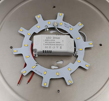 Led Ceiling Light Panel Fixtures 12w Ceiling Fan Retrofit Kit Circle Replacement Board Bulb 3500k 1-Pack(Warm White) - color: Warm White