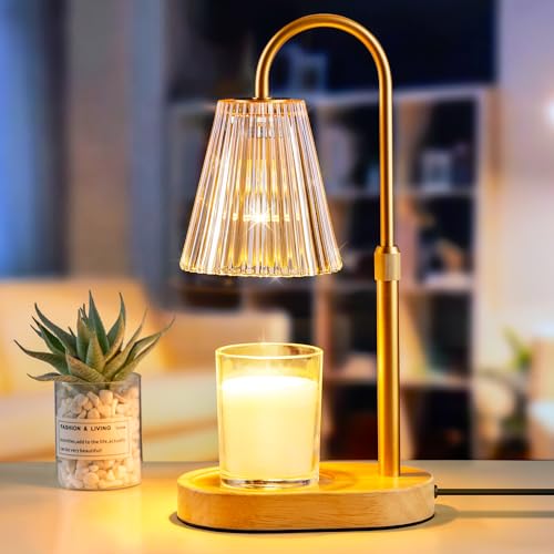 Candle Warmer Lamp with Timer - Electric Candles Wax Warmers Glass Lamps - color: Amber