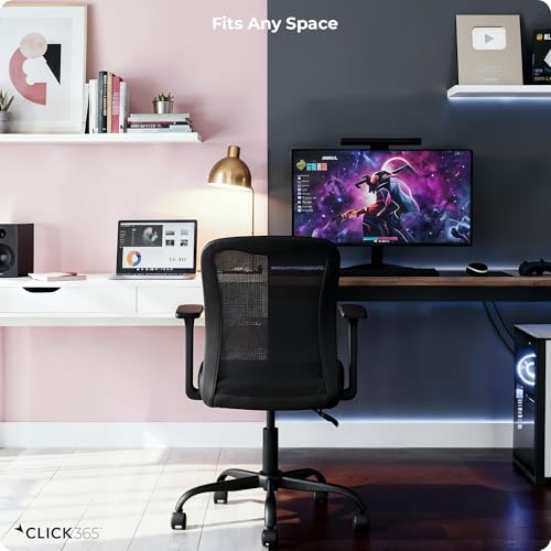 Click365 Ergonomic Office Chair with Lumbar Support, Mid-Back Mesh Chair - color: M110/Black