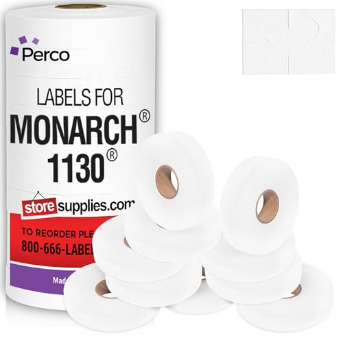 Pricing Labels for Monarch 1130 White - 25,000 Labels w/ 10 Rolls Value Pack, 1 Sleeve - Made in USA - size: 1 Sleeve