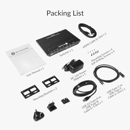 AV Access Conference Docking Station, 4K Presentation Switch System | Screen Mirroring, HDMI & USB C 4K Input, Hybrid Conference System, 3 USB 3.0 Ports for Webcam and Speakerphone