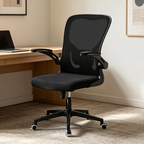 Ergonomic Office Desk Chair, 90°-125° Tilt Back Home Desk Chair with 360° Swivel & Mute Wheels, High Back Mesh Computer Chair for Adults with Lumbar Support, 330 LBS Capacity (01Black) - color: 01black