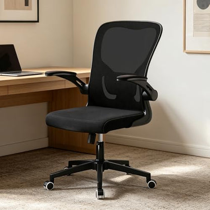 Ergonomic Office Desk Chair, 90°-125° Tilt Back Home Desk Chair with 360° Swivel & Mute Wheels, High Back Mesh Computer Chair for Adults with Lumbar Support, 330 LBS Capacity (01Black) - color: 01black
